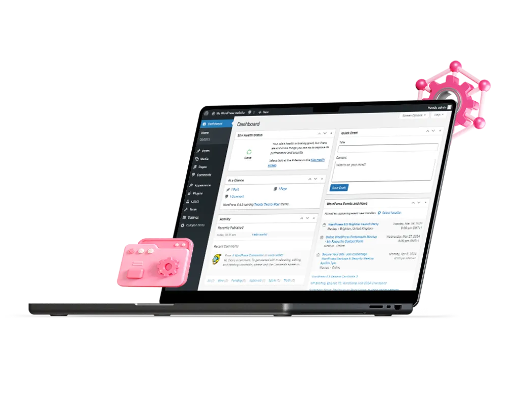 Správa WordPress webu úvodní banner