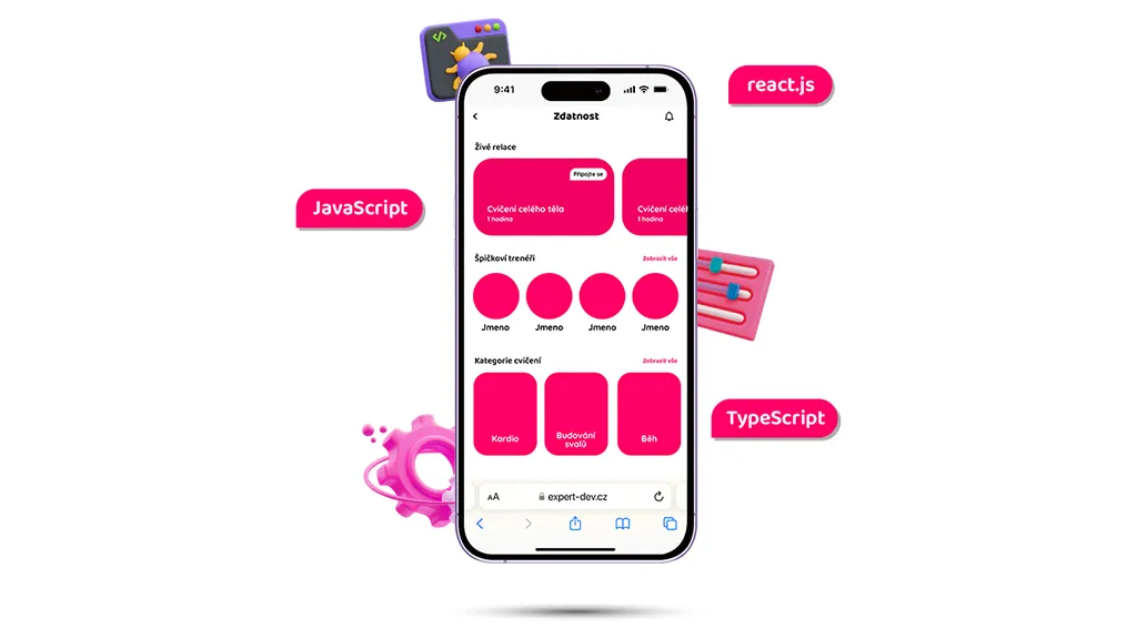 Webová aplikace na míru úvodní banner